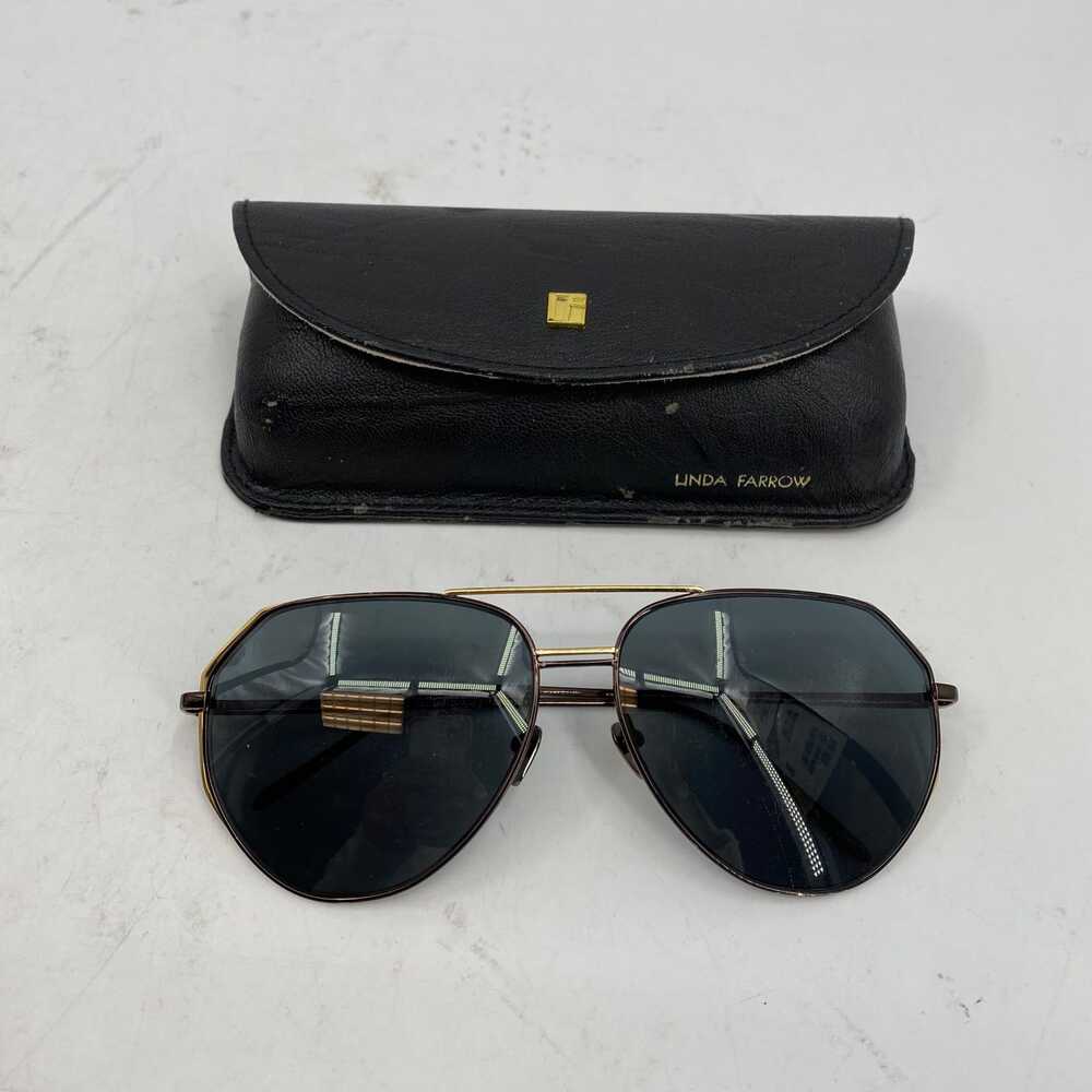 Linda Farrow Black Gold Sunglasses Black Frame Gold Accents